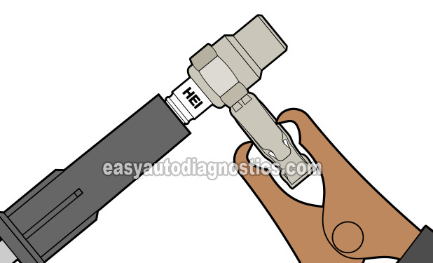 Testing For Spark At The Spark Plug Wires. How To Diagnose An Engine No-Start Problem (1988, 1989, 1990, 1991, 1992, 1993 2.8L V6 Chevrolet S10 Pickup, GMC S15 Pickup, GMC Sonoma)