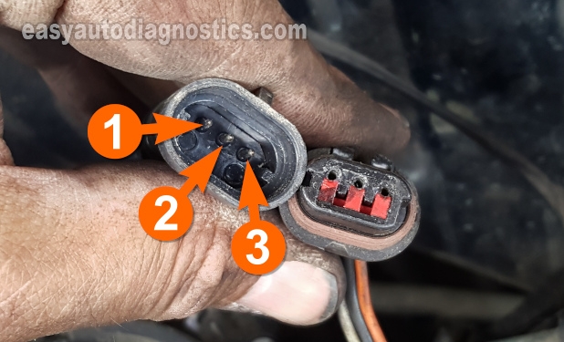 CKP Sensor Connector With Male Terminals. How To Test The Crankshaft Position Sensor (1994, 1995, 1996 3.9L V6 Dodge Dakota).