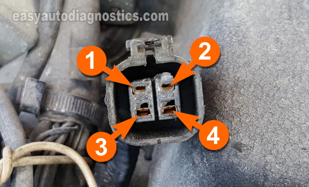 Making Sure The Crank Angle Sensor Is Getting Power. How To Test The Crank Angle Sensor (1990, 1991, 1992, 1993, 1994, 1995, 1996 2.4L Nissan D21 Pickup, Pickup, 240SX)