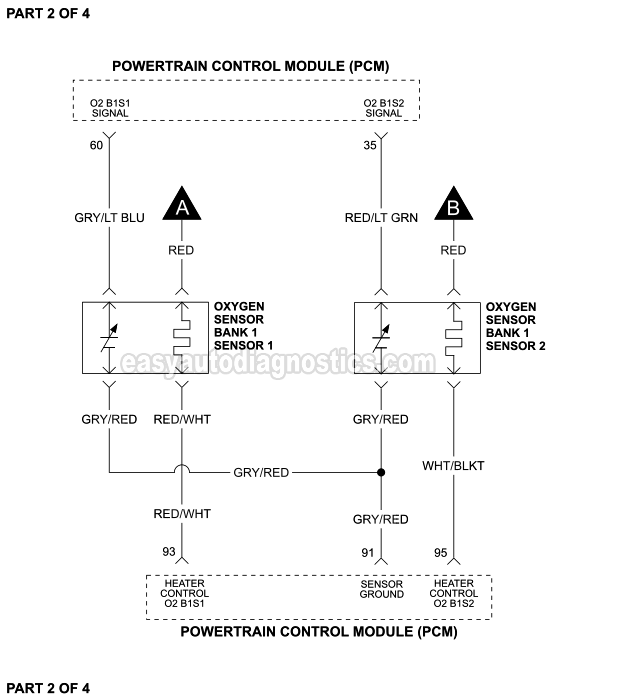 PART 2 of 4: Oxygen Sensors Wiring Diagram (1997, 1998 4.6L, 5.4L Ford F150 And F250 Light Duty)