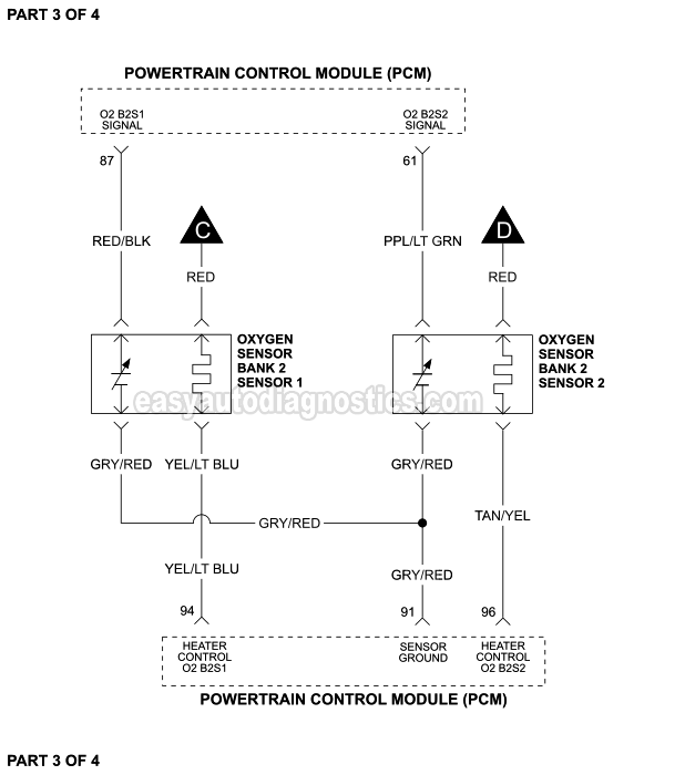 PART 3 of 4: Oxygen Sensors Wiring Diagram (1997, 1998 4.6L, 5.4L Ford F150 And F250 Light Duty)