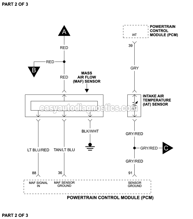 PART 2 of 3: MAF Sensor Wiring Diagram (1999 4.2L V6 Ford F150)