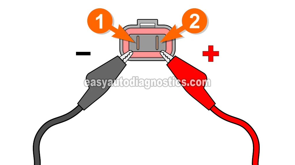 Applying Power And Ground To The Radiator Fan Motor. How To Test The Radiator Fan Motor (1997, 1998, 1999, 2000, 2001 2.0L Honda CR-V)