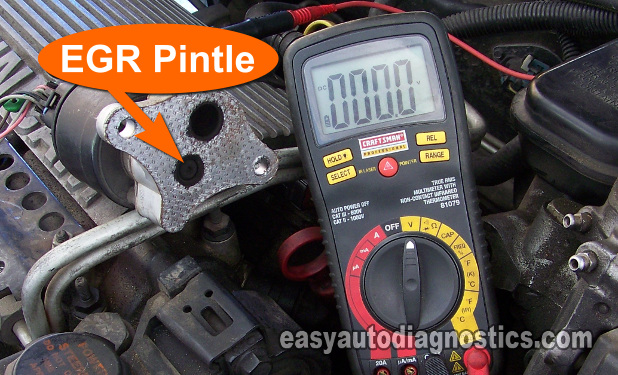 EGR Pintle Location. Verifying The EGR Signal With A Multimeter. How To Test The GM EGR Valve Buick, Chevy, Olds, Pontiac