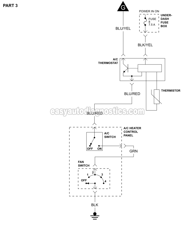 PART 3 -1994, 1995, 1996, 1997 2.2L Honda Accord Radiator and Condensor Fan Motor Circuit Wiring Diagram