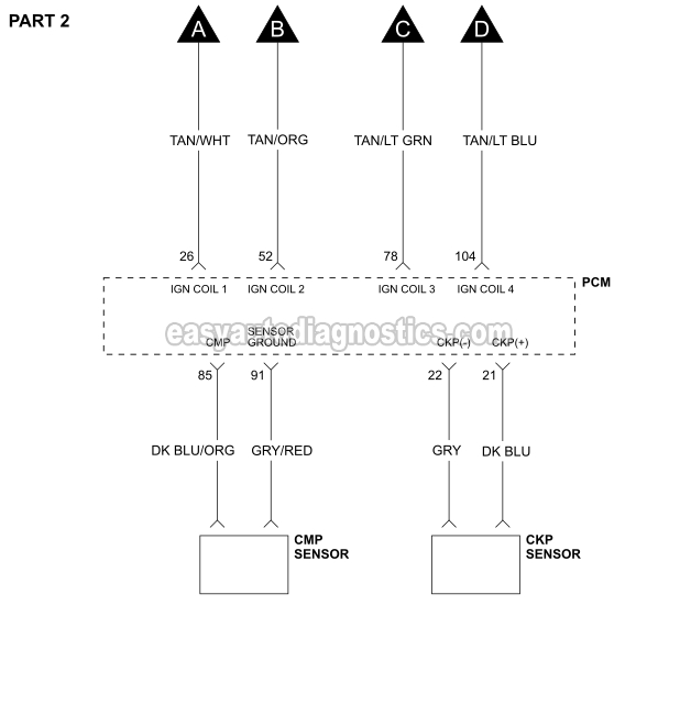 PART 2: Ignition System Circuit Diagram (1998, 1999, 2000, 2001 2.5L Ford Ranger And Mazda B2500)