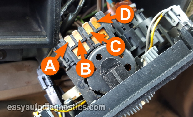 Testing The Continuity Of The Blower Switch Circuit. How To Test The Blower Motor Switch (1994-1997 Chevy S10 And GMC Sonoma)