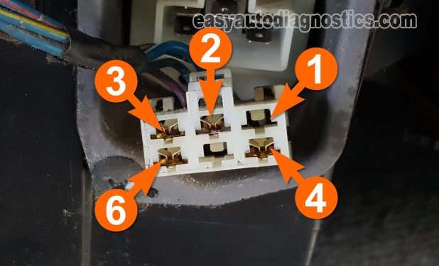 Blower Resistor Assembly Connector Pin Out (1990, 1991, 1992, 1993, 1994, 1995 3.0L Nissan Pathfinder, D21, And Pick Up)