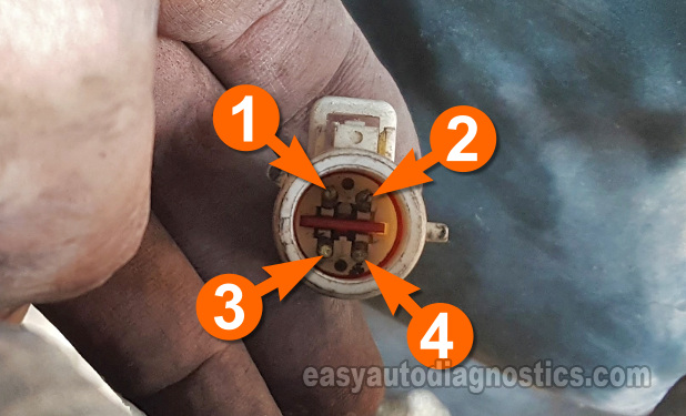 Testing The Resistance Of The Heater Element. O2 Sensor #2 Heater Element Test (1994 3.0L Ford Ranger And Mazda B3000)