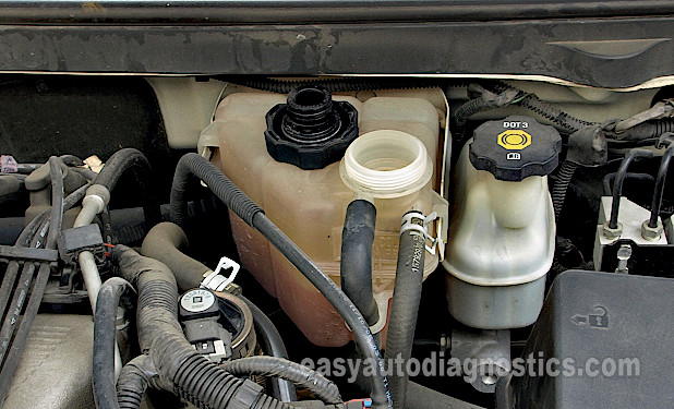 Coolant Shooting Out Of Opened Radiator While Cranking The Engine. Testing The Head Gaskets On The 2004, 2005, 2006, And 2007, 20087 3.5 V6 Chevrolet Malibu.