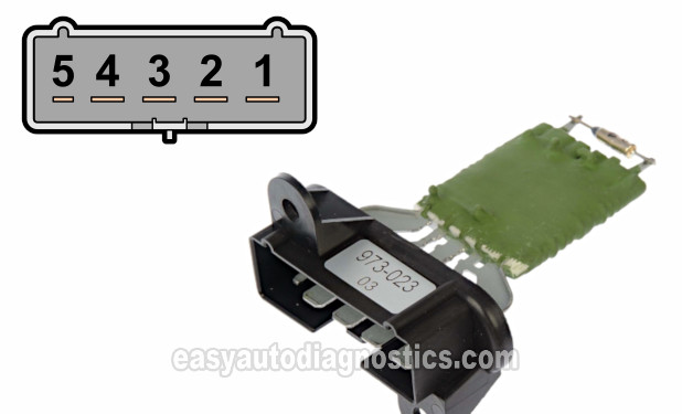 How To Test The Blower Motor Resistor (2001, 2002, 2003, 2004 2.4L DOHC Chrysler Sebring, Sebring Convertible. 2001, 2002, 2003, 2004 2.4L DOHC Dodge Stratus)