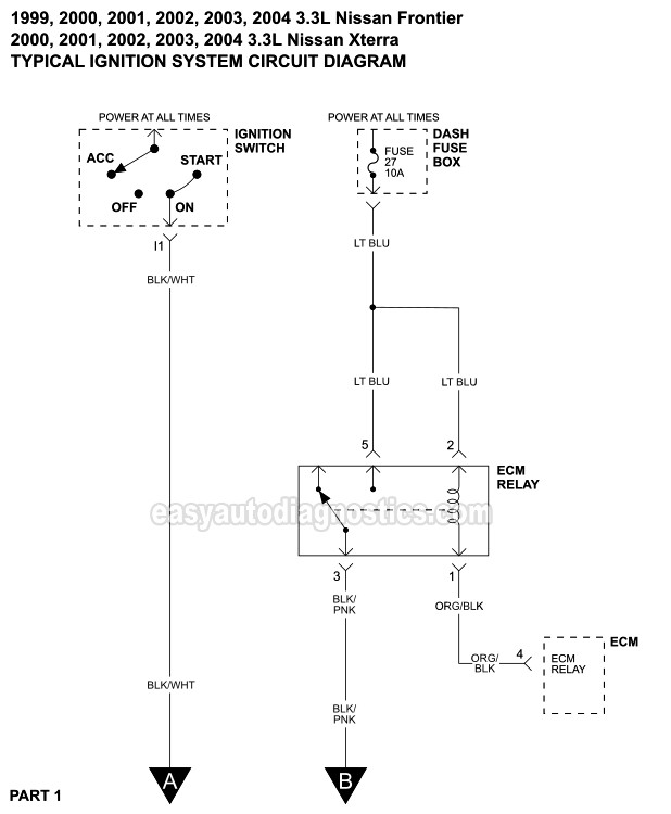 Ignition System Wiring Diagram (1999-2004 3.3L Frontier And Xterra)